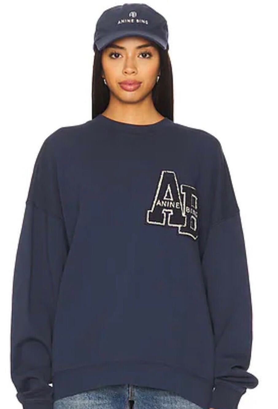 Anine Bing Miles Oversized Letterman Sweatshirt